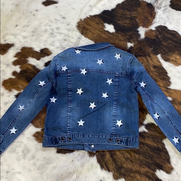 Denim Jacket Stars Embroidery Jean Coat Grace - Picture 4 of 6